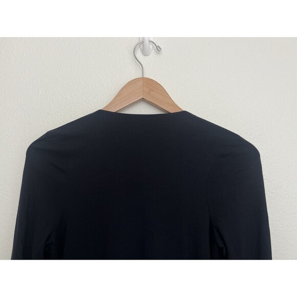 VTG Givenchy Paris Black Draped Cowl Neck Long Sleeve Silk Top Blouse Beaded S - Picture 3 of 6